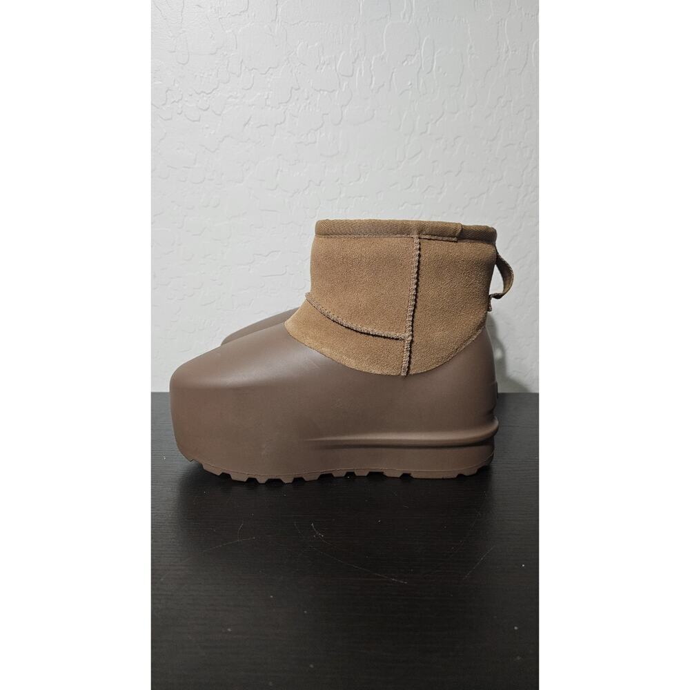 NEW UGG Classic Mini Pumped Molded Fur Boot Slip On Chestnut US Men 4 / Women 5